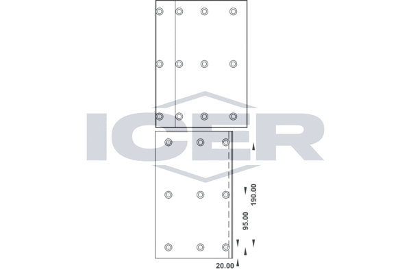 Set garnituri de frictiune, frana tambur 21 9975 00 ICER